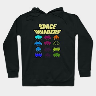 Space Invaders Retro Gaming Vintage Hoodie